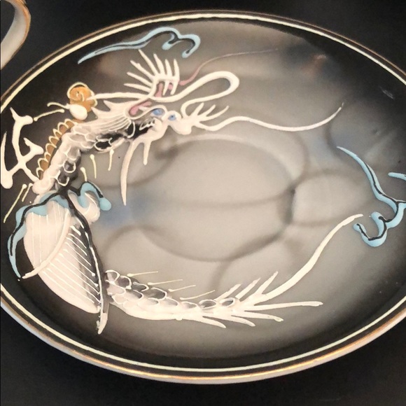 4 VINTAGE DRAGON JAPANESE DEMITASSE SET - Picture 9 of 15